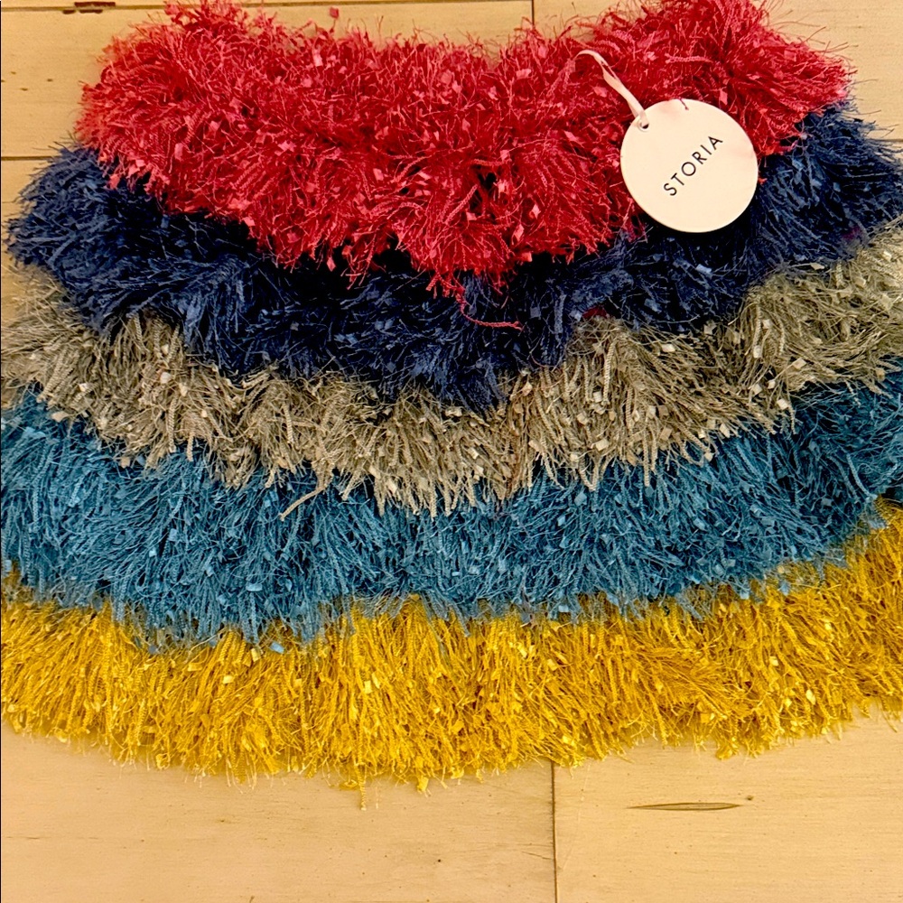 Storia Colorful Shaggy Mini Skirt